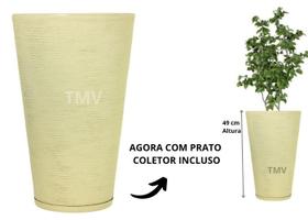 Vaso De Planta Decorativo Jardim Varanda Coluna N3-bege - Três Mares Variedades