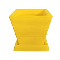 Vaso De Planta Decorativo Polietileno 30X30 + Prato Amarelo Vaso De Planta Decorativo Polietileno 30X30 + Prato Amarelo