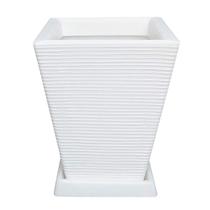 Vaso De Planta Decorativo Polietileno 45X35 + Prato Branco