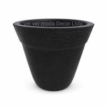 Vaso De Planta Decorativo Redondo Estilo Barro Polietileno