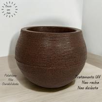 Vaso de planta Esfera 19x22 redondo em polietileno escovado 6 litros Vaso de planta Esfera 19x22 redondo em polietileno escovado 6 litros