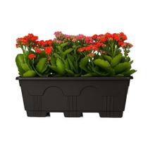 Vaso de planta floreira 10 litros jardineira de chao grande casa jardim varanda comercio horta retangular preta Vaso de planta floreira 10 litros jardineira de chao grande casa jardim varanda comercio horta retangular preta