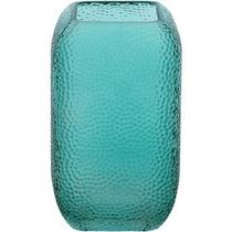 Vaso de Planta Flores Decorativo de Vidro Azul Casa 20x13cm