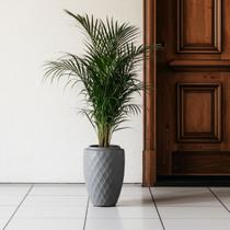 Vaso de Planta Luxo 23 litros Diamante Alto Resistente cor Cimento Plastico Pequeno Jardim Plantas