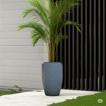 Vaso de Planta Luxo 86 litros Diamante Alto Resistente cor Cimento Plastico Grande Jardim Plantas