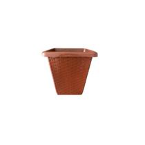 Vaso De Planta Pequeno 1100ml Quadrado Plástico Rattan