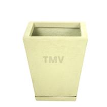 Vaso De Planta Polietileno Jardim Varanda Coluna Quadrada M--CREME