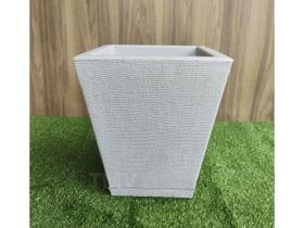 Vaso De Planta Polietileno Jardim Varanda Coluna Quadrada P -CINZA