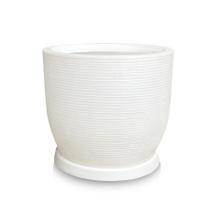 Vaso De Planta + Prato Decorativo Polietileno 60X56 Branco