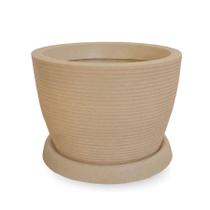 Vaso De Planta + Prato Decorativo Polietileno R 30X40 Areia