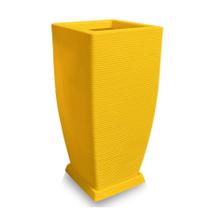 Vaso De Planta + Prato Grande Alto Polietileno 90X40 Amarelo