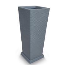 Vaso De Planta + Prato Grande Polietileno 90X40 Cinza Escuro