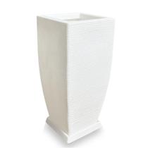 Vaso De Planta + Prato Grande Polietileno Decor 90X40 Branco