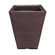 Vaso De Planta Quadrado Decorativo Em Polietileno 45X35 Café