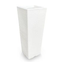 Vaso De Planta Quadrado Grande Polietileno 90X40 Cm Branco