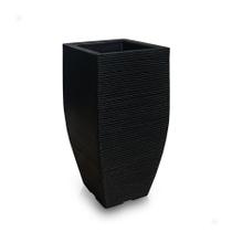 Vaso De Planta Quadrado Texturizado Polietileno 75X40 Preto