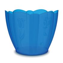 Vaso de Plantas Decorativo de Plástico Flores Sala Azul