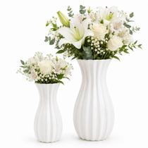 Vaso de Plantas Flores Design Texturizado Minimalista Canelado P/ Decoração Sala Escritório Quarto - Castela Vaso de Plantas Flores Design Texturizado Minimalista Canelado P/ Decoração Sala Escritório Quarto - Castela