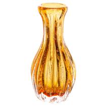 Vaso de Plantas Flores Italy Vidro Murano Âmbar Laranja 9,5x20cm Wolff