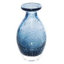 Vaso de Plantas Flores Italy Vidro Murano Azul 10x20cm Wolff