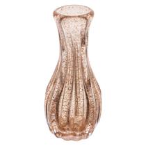 Vaso de Plantas Flores Italy Vidro Murano Dourado Transparente 9,5x20cm Wolff