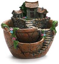 Vaso de plantas Minúsculas Flores criativas Plantas suculentas Porta-vasos Design de jardim suspenso com Sweet House (laranja)