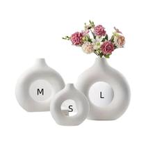 Vaso De Plástico Moderno E Durável Em Forma De Donut, Centro De Mesa Decorativo Inspirado No Estilo