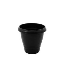 Vaso de plástico redondo preto 34 cm plasnew