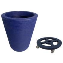Vaso De Polietileno 38x33 + Suporte Com Rodas Para Decoração Vaso De Polietileno 38x33 + Suporte Com Rodas Para Decoração