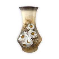 Vaso de Porcelana para Flores Jarro de Louça Grande Oriental 19 cm Pintado à Mão FLORAL MARGARIDAS BRANCA