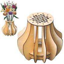 Vaso de quebra-cabeça de madeira para conjunto de construção de buquê de flores Lego Vaso de quebra-cabeça de madeira para conjunto de construção de buquê de flores Lego