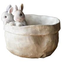 Vaso de resina Bunny Rabbit Design 18x9x16cm para plantas Vaso de resina Bunny Rabbit Design 18x9x16cm para plantas