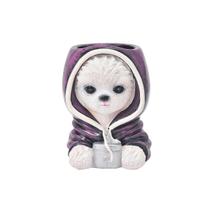 Vaso de resina em forma de cachorro com capuz para plantas em ambientes internos/externos