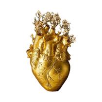 Vaso De Resina Em Forma De Coração, Escultura Criativa Personalizada De Flores, Decoração De Mesa