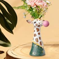 Vaso De Resina Em Forma De Girafa Decoração De Mesa Com Flores Artificiais Ornamento De Cabeça De