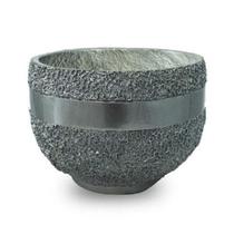 Vaso de resina pedra prata 27x39x39 cm - Nakine