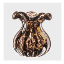 Vaso de Vidro África Marrom e Preto 13x17cm 29078 - Wolff Vaso de Vidro África Marrom e Preto 13x17cm 29078 - Wolff
