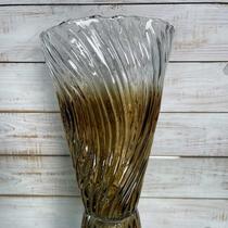 Vaso de Vidro Allure Degrade Marrom Grande 16,5 x 11 x 35,5cm