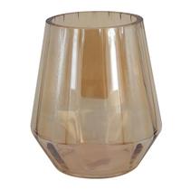 Vaso de vidro ambar decorativo 17cm