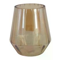 Vaso de vidro ambar decorativo 17cm