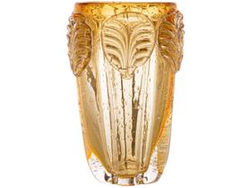 Vaso de Vidro Âmbar House Leaf 1555 14,5x20,5cm Vaso de Vidro Âmbar House Leaf 1555 14,5x20,5cm