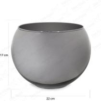 Vaso de Vidro Aquario Tailandia Espelhado Prata 22x17