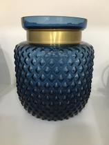 Vaso de vidro azul