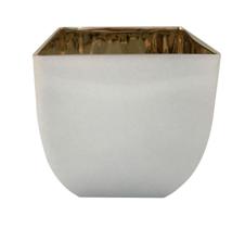 Vaso De Vidro Branco Fosco Decoração Para Casa 13Cm