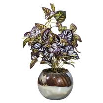 Vaso De Vidro Bronze Espelhado Folhagem Escura Exótica 34x22 Vaso De Vidro Bronze Espelhado Folhagem Escura Exótica 34x22