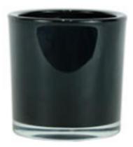 Vaso de vidro cilindrico preto 12x12 cm