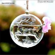 Vaso De Vidro Circulo Com Rena Decoração Natalina Vaso De Vidro Circulo Com Rena Decoração Natalina