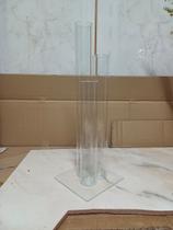 Vaso de vidro com 3 tubos e base de vidro para enfeite ou arranjo de mesa (2 unidades)