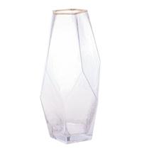 Vaso de vidro com a borda dourada 23x13 cm - 29111 - WOLFF