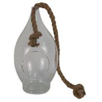 Vaso de vidro com alca de corda 14,7cm x 14cm x 27,5cm - Btc Decor Vaso de vidro com alca de corda 14,7cm x 14cm x 27,5cm - Btc Decor